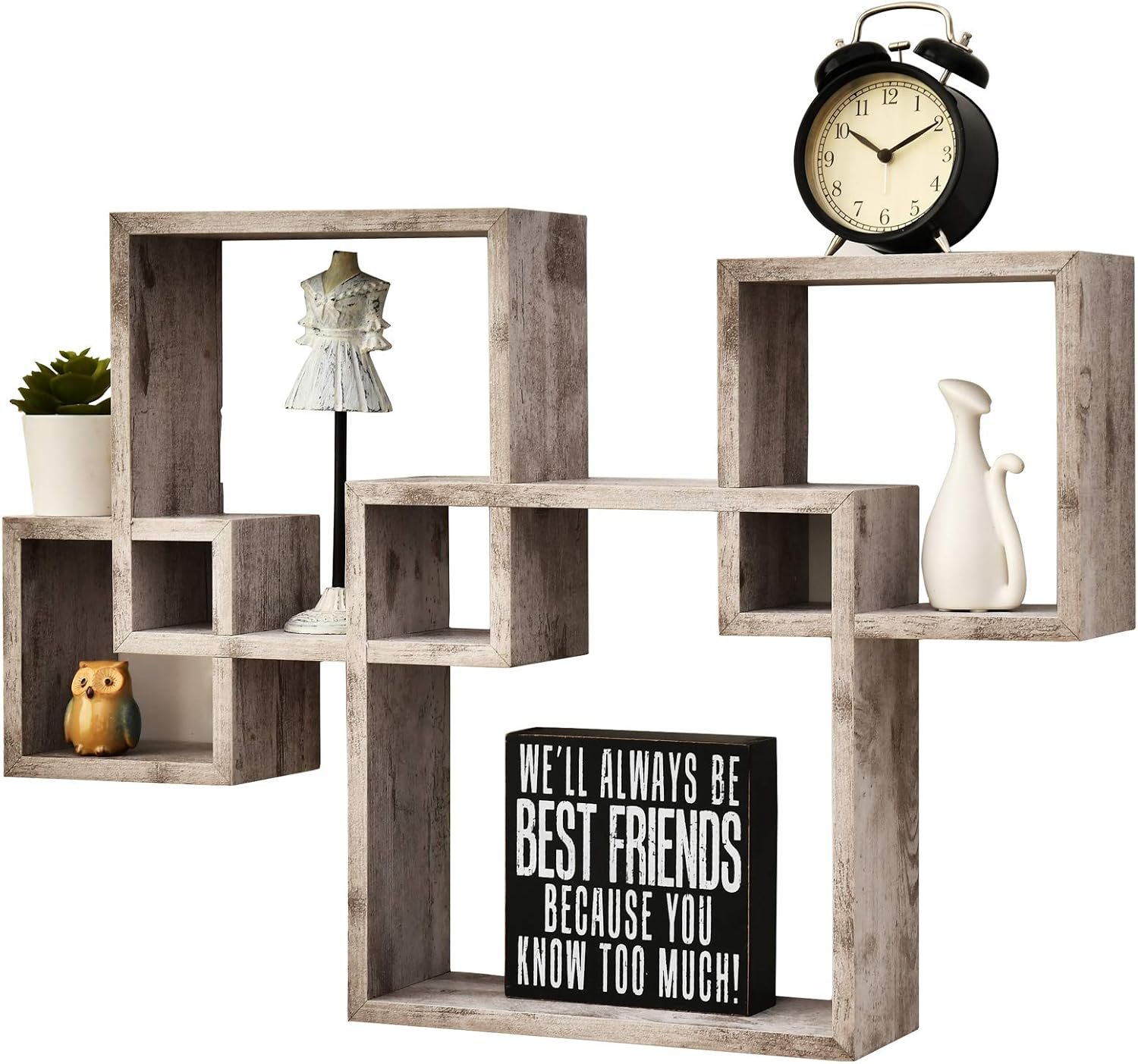 GreenCo white cube intersecting shelf