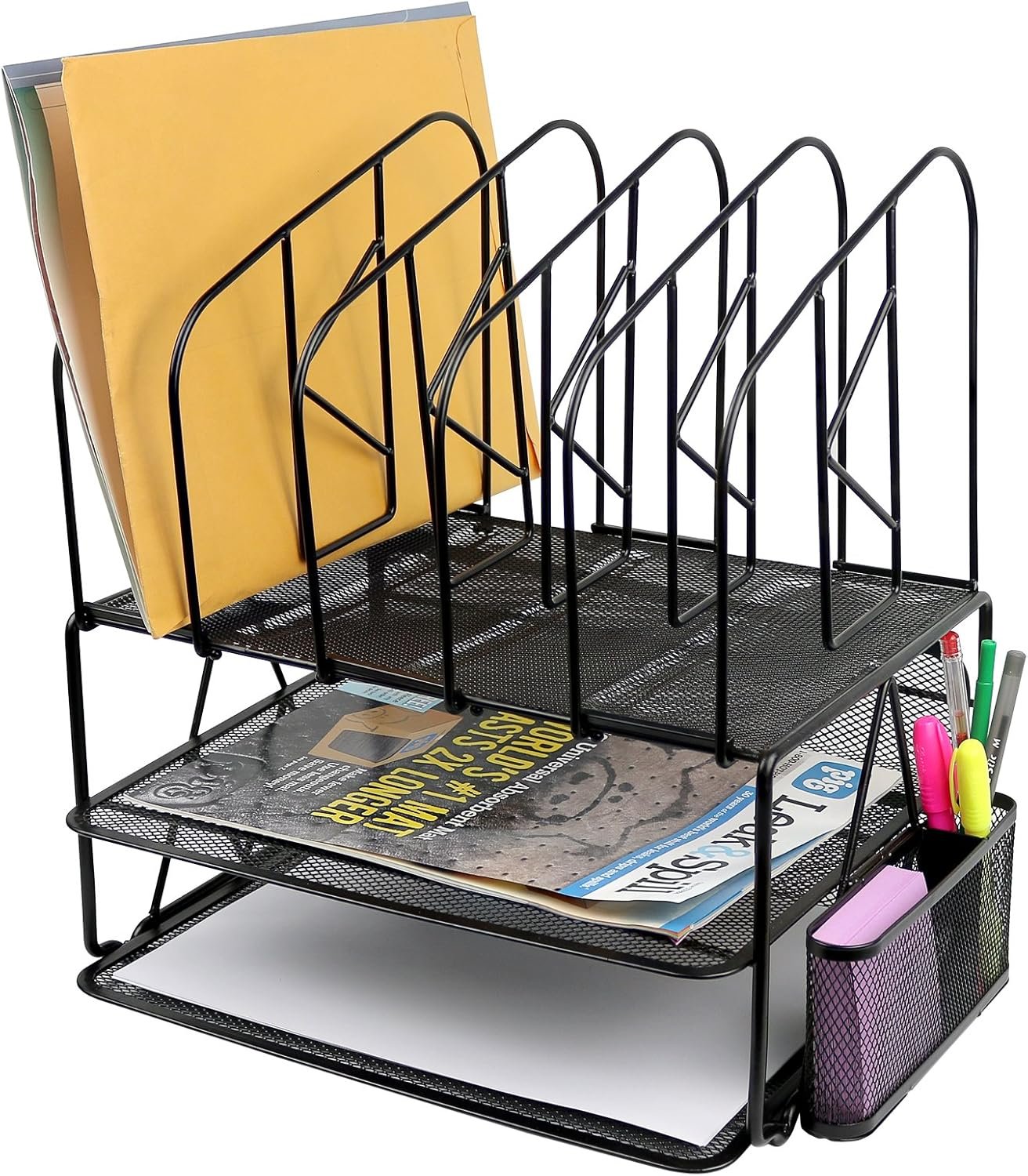 Black mesh desk file organizer by GreenCo