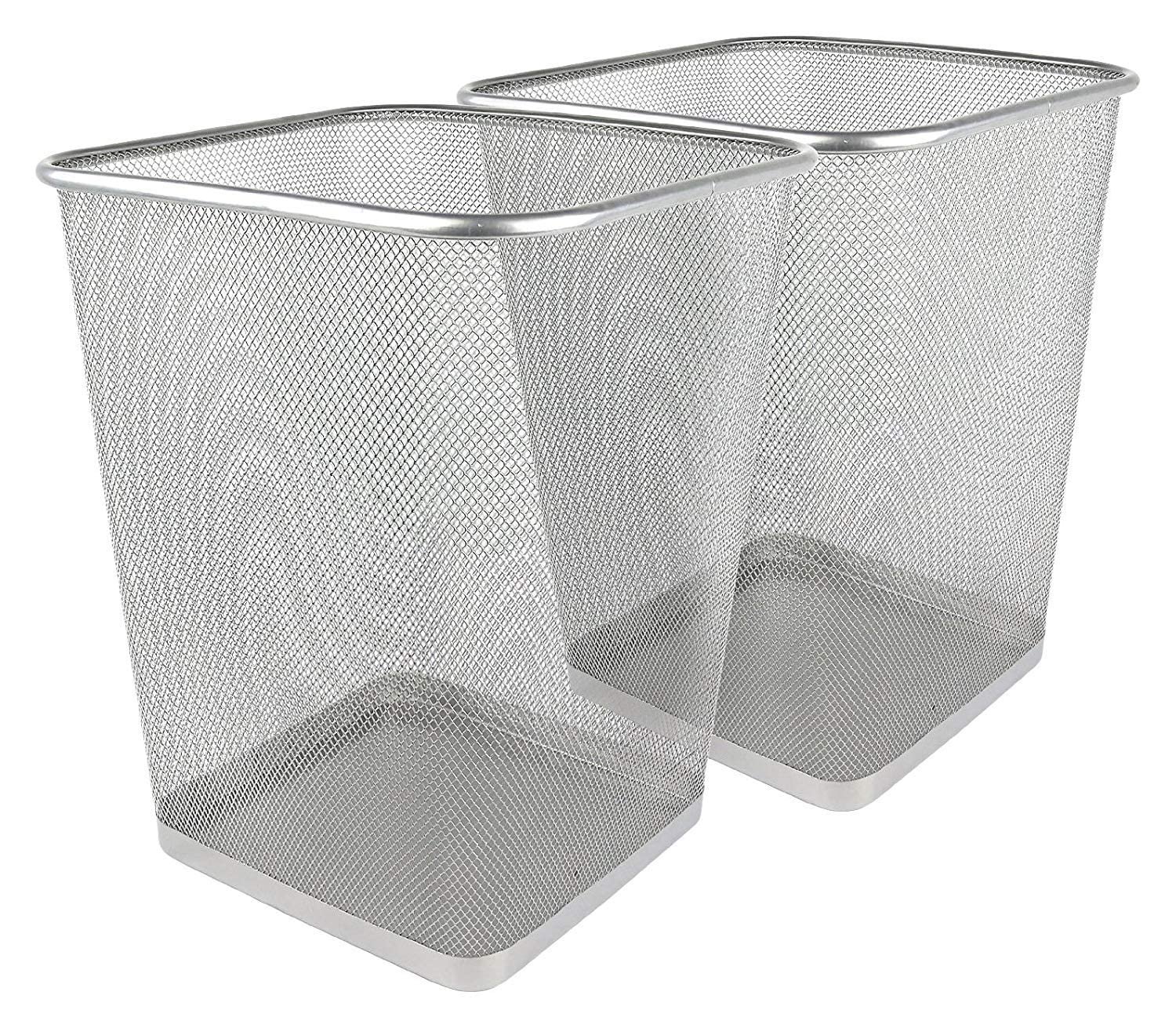 GreenCo silver mesh wastebasket 6gal